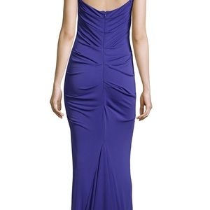 Nicole Miller purple rouched long gown